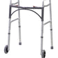 Walker Folding 2-Button Aluminum with 5-Inch Wheels, Easy Release, 350 lb Capacity (Drive) Cs/4