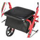 Steel Rollator Walker with Seat, 7.5" Casters, Under-Seat Pouch & Red Finish