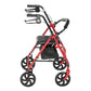 Steel Rollator Walker with Seat, 7.5" Casters, Under-Seat Pouch & Red Finish