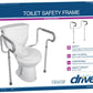 Adjustable Height Toilet Safety Frame with Padded Arms, 300 lb Capacity