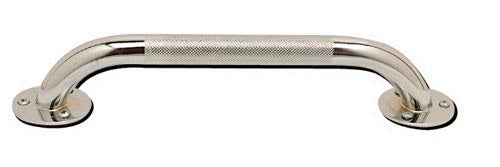 Knurled Chrome Grab Bar 16 Inch - No Slip Grip, 250 lb Capacity