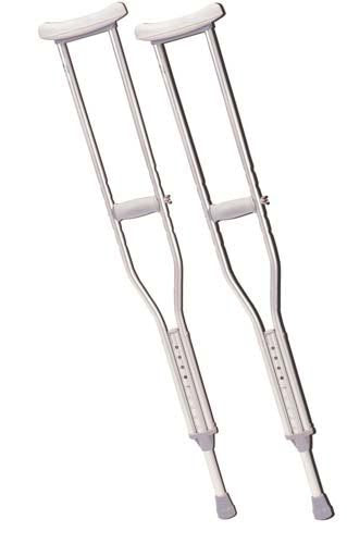 Youth Aluminum Crutches - Adjustable Height 4'6"-5'2" - Lightweight, Durable, 300 lb Capacity - Pair
