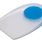 GelStep Large Heel Pads with Soft Spot - Uncovered Silicone Inserts for Plantar Fasciitis Relief - 1 Pair