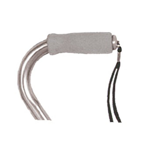 Deluxe Black Adjustable Offset Cane with Comfort Grip and Wrist Strap