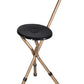Adjustable Folding Cane Seat - Bronze - Lightweight Walking Stick with Comfortable Seat