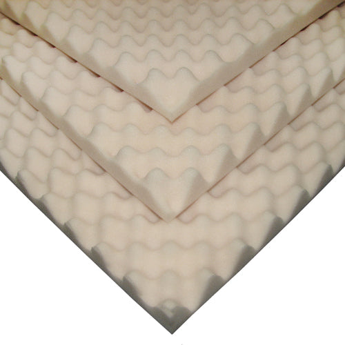 Eggcrate Mattress Pad 3 x 33 x 72 - Off-White Foam Bed Topper for Enhanced Comfort & Circulation