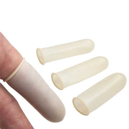 Latex Finger Cots - Large, Box of 144, Non-Sterile, Smooth Finish Protection