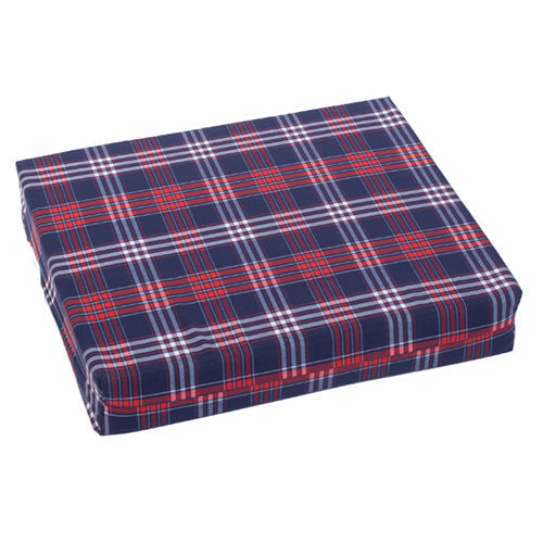 Durable Red Plaid Wheelchair Cushion - 18 x 16 x 3 Inch Foam Seat