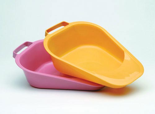 Disposable Fracture Bed Pan - Gold, Low Profile, Loop Handle