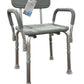 Bathroom Shower Chair with Back and Padded Arms - Adjustable Height, 300 lb Capacity - Cs/2