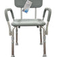 Bathroom Shower Chair with Back and Padded Arms - Adjustable Height, 300 lb Capacity - Cs/2