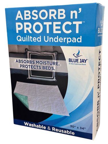 Reusable Incontinence Underpad 30 x 34 - Quilted, Absorbent Bed Protector