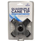 Stand Up Cane Tip - Quad Base - 3/4 Inch - Enhanced Traction & Stability