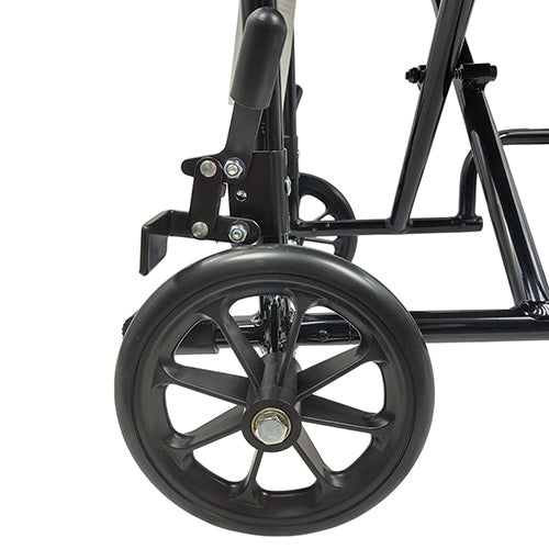 ROLL WITH ME 19" Lightweight Aluminum Transport Wheelchair, Black