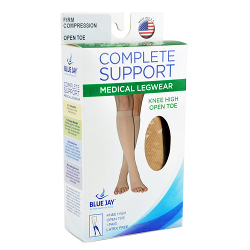 X-Frm 30-40 mmHg Compression Stockings - Medium, Below Knee, Open Toe - Beige