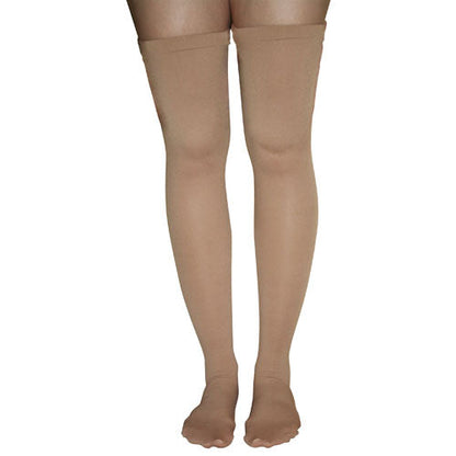 Anti-Embolism Stockings X-Large 15-20mmHg Thigh High Closed Toe - Beige, Latex-Free