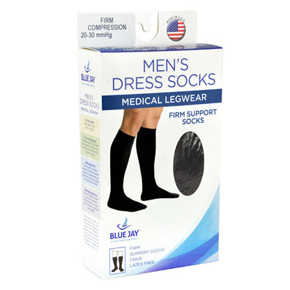 Men's 20-30 mmHg Compression Socks for Edema & Varicose Veins - Black - Small