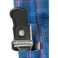Lightweight Fly-Lite Blue Transport Wheelchair with Plaid Upholstery - 300 lb Capacity