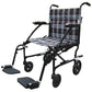 Fly-Lite Lightweight Transport Wheelchair, Black Plaid, 300 lb Capacity, 19" Seat