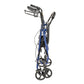 Blue Steel Rollator Walker with 6" Wheels, Padded Seat, and Adjustable Height