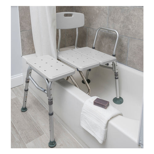 Splash Defense Transfer Bench with U-Shape Cutout, 400 lb Capacity