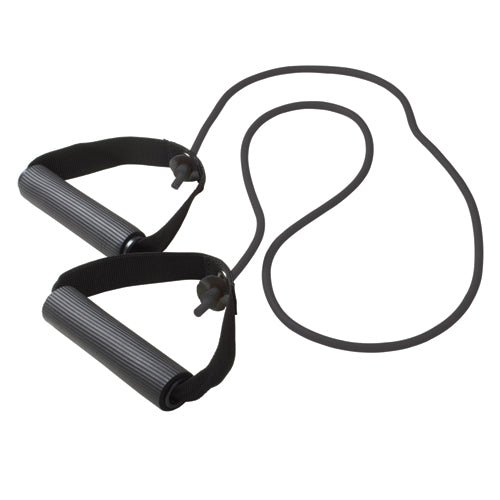 CanDo Black Extra Heavy Resistance Exercise Tubing with Handles, 48 Inch