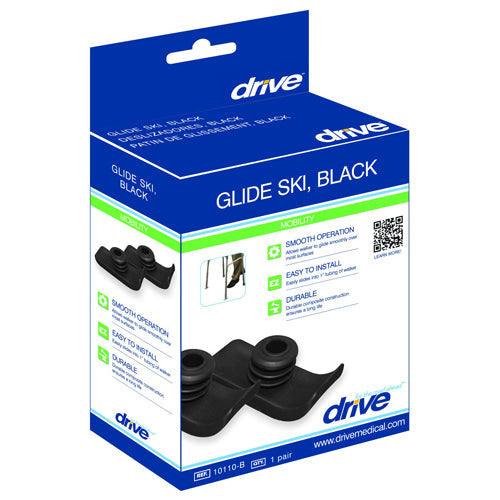 Walker Glide Skis - Black (Pair) - Universal Fit, Durable Walker Accessories