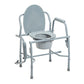 Drop Arm Commode, Deluxe Steel, Adjustable Height, 300 lb Capacity