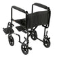 Lightweight Transport Wheelchair, 19-Inch Wide Seat, Black