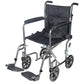 Lightweight Transport Wheelchair, 19", Silver Vein Finish, Folding Back, Steel Frame