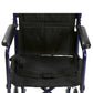 Lightweight Transport Wheelchair, 19" Wide, Blue Frame, Aluminum, 300 lbs Capacity