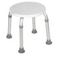 Drive Bath Stool - Round, White, Adjustable Height, Aluminum Frame, 300 lb Capacity