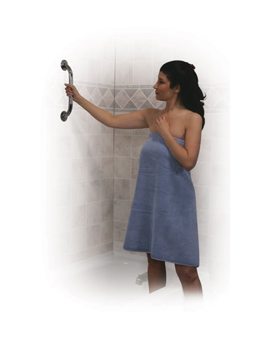 Knurled Chrome Grab Bar 18 Inch - Non-Slip Grip, 250 lb Capacity