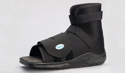 Slimline Cast Boot - Black Square-Toe - Adult Large - Rocker Sole Comfort