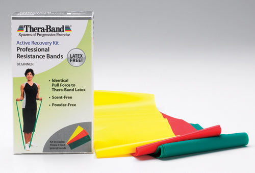 Thera-Band 5' Combo Pack - Light Resistance, Latex-Free Exercise Bands