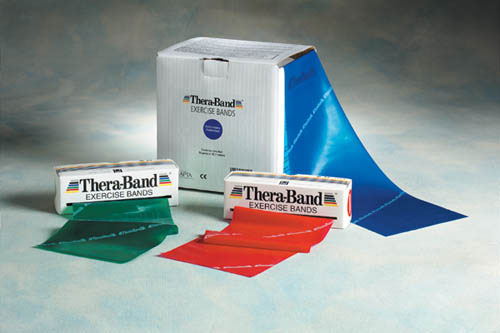 TheraBand Light Resistance Bands Set - Yellow, Red, Green - 5 Foot Lengths