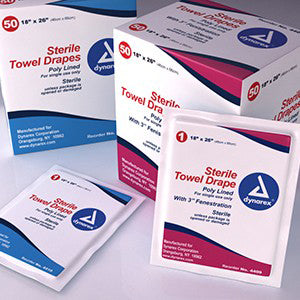 Sterile 3-Ply Towel Drape Sheets, 18" x 26", Box of 50 - Physician Supplies