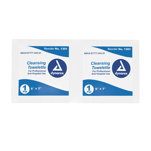 Towellettes Cleansing Cloths - 5x7 Inches, 100 Count - Alcohol & Benzalkonium Chloride Formula
