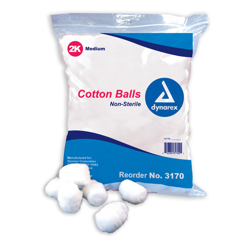 Cotton Balls Medium Non Sterile - 2000 Count Pack for Wound Care & Skin Prepping