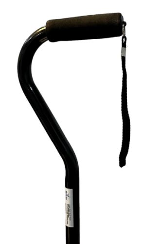 Blue Jay Quad Cane - Large Base, 300 lb Capacity, Ergonomic Grip, Black