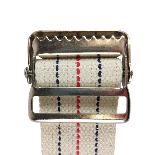 Blue Jay Gait Belt 2" x 60" Striped - Heavy Duty Cotton with Metal Buckle