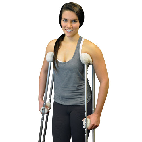 Soft n' Plush Fleece Crutch Covers Set - Hand & Underarm Comfort Pads