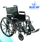 K2 18" Wheelchair with Elevating Leg Rests, Adjustable Seat Height, and Durable Steel Frame