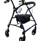 ROLL WITH ME Blue Steel Rollator with 6-inch Wheels, Padded Seat & Storage Pouch - Case of 2
