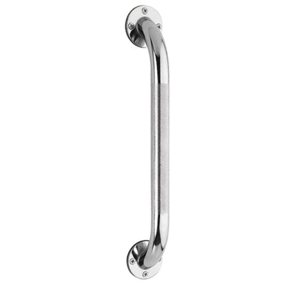 Carex 24-Inch Textured Chrome Grab Bar - Heavy Duty Bathroom Safety Rail