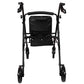 ProBasics Deluxe Aluminum Rollator, Height Adjustable, Padded Seat, 300 lb Capacity, Black