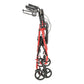 Red Steel Rollator Walker with 6" Wheels, Padded Seat, and Storage Pouch