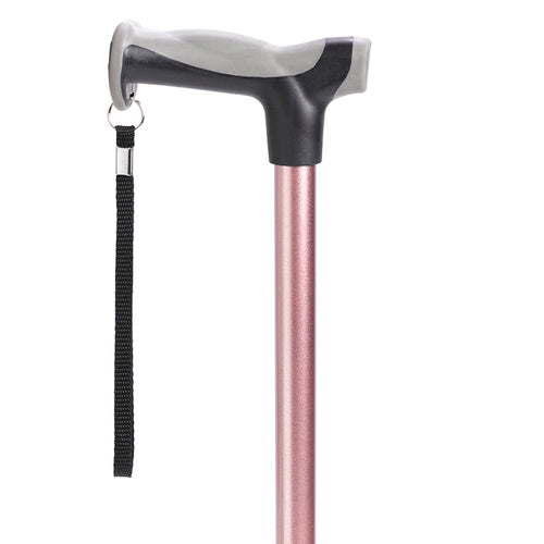 Rose Gold Comfort Grip Aluminum Cane - Adjustable Height, 300 lbs Capacity