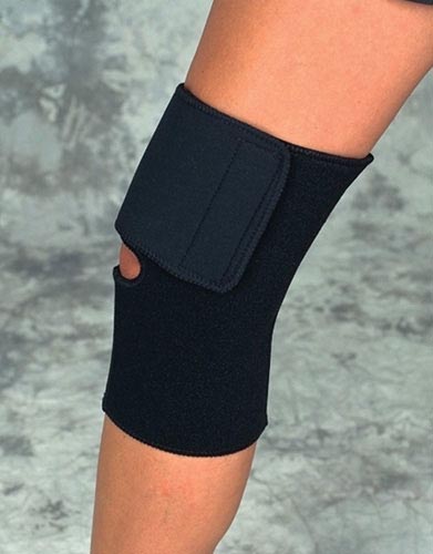 Sportaid Small Black Neoprene Knee Wrap (13-14") - Adjustable Support Brace