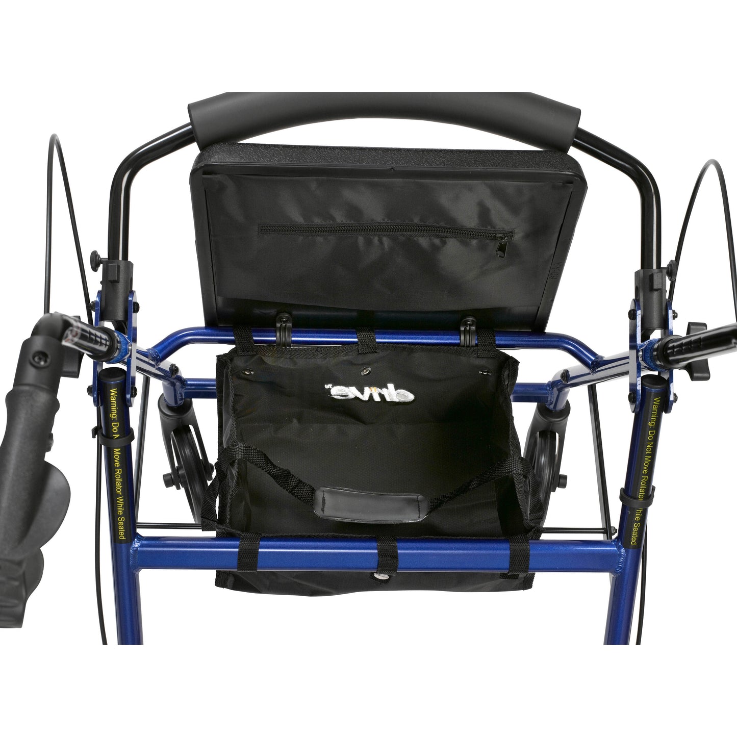 Drive Rollator Walker, 4-Wheel, Padded Seat, Pouch, Adjustable Height, Blue